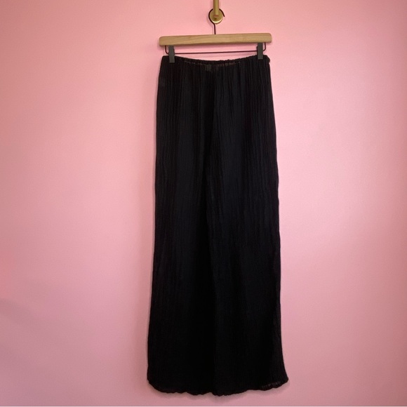 Monday Swimwear Belize Crinkle Linen Beach Pants, Black, S - Picture 13 of 15